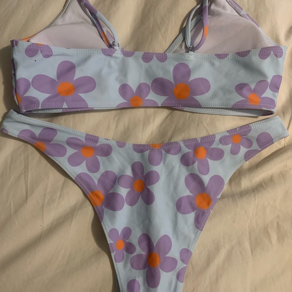 Brand new, 3 piece bathing suit halter ring bikini set with cover up skirt. - Picture 3 of 4